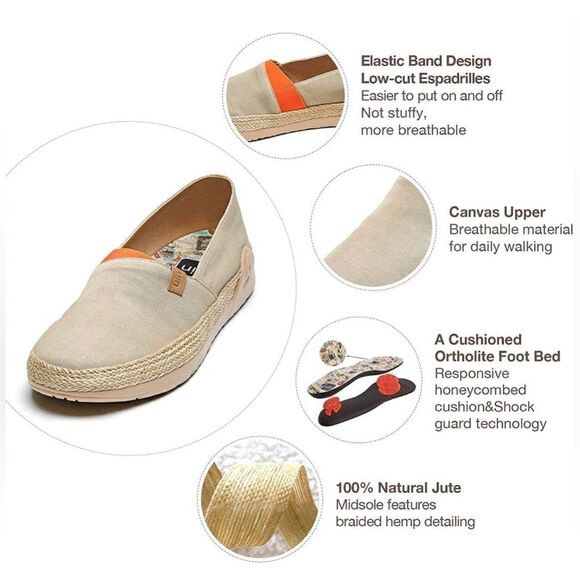 UIN Men's Slip Ons Walking Casual Loafers Comfortable Shoes (Marbella Khaki) - Picture 3 of 8